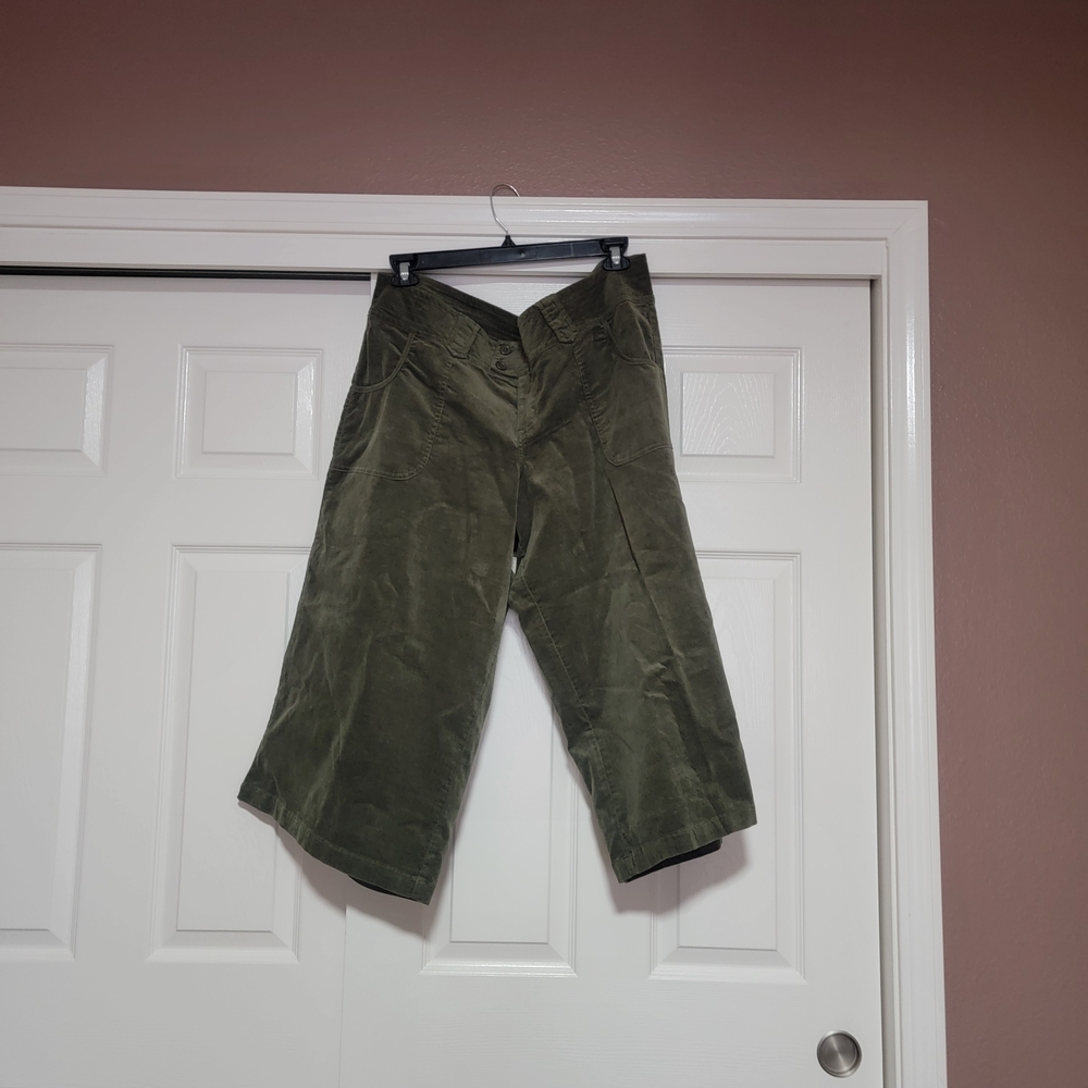 Olive Green Wide-Leg Pants